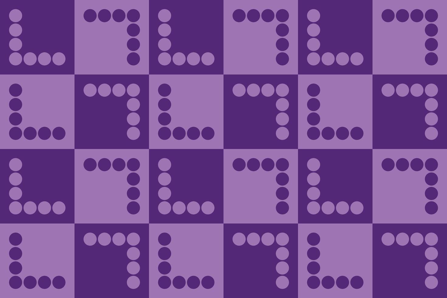 A purple and white checkered pattern with dots vector