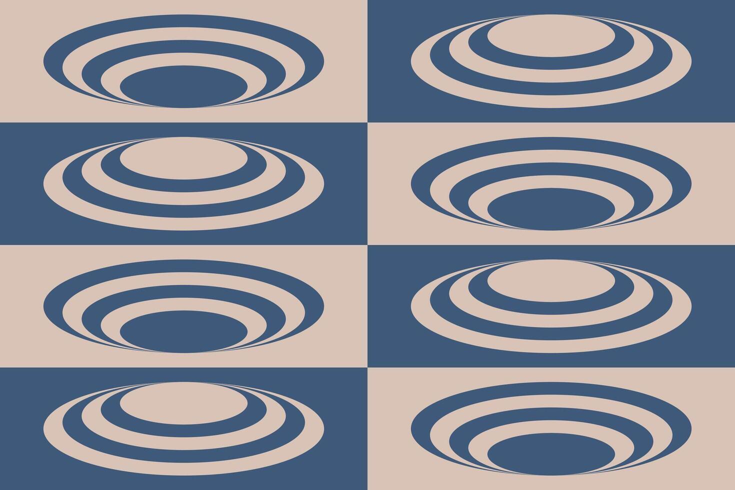 A pattern with circles and circles on a blue and beige background vector