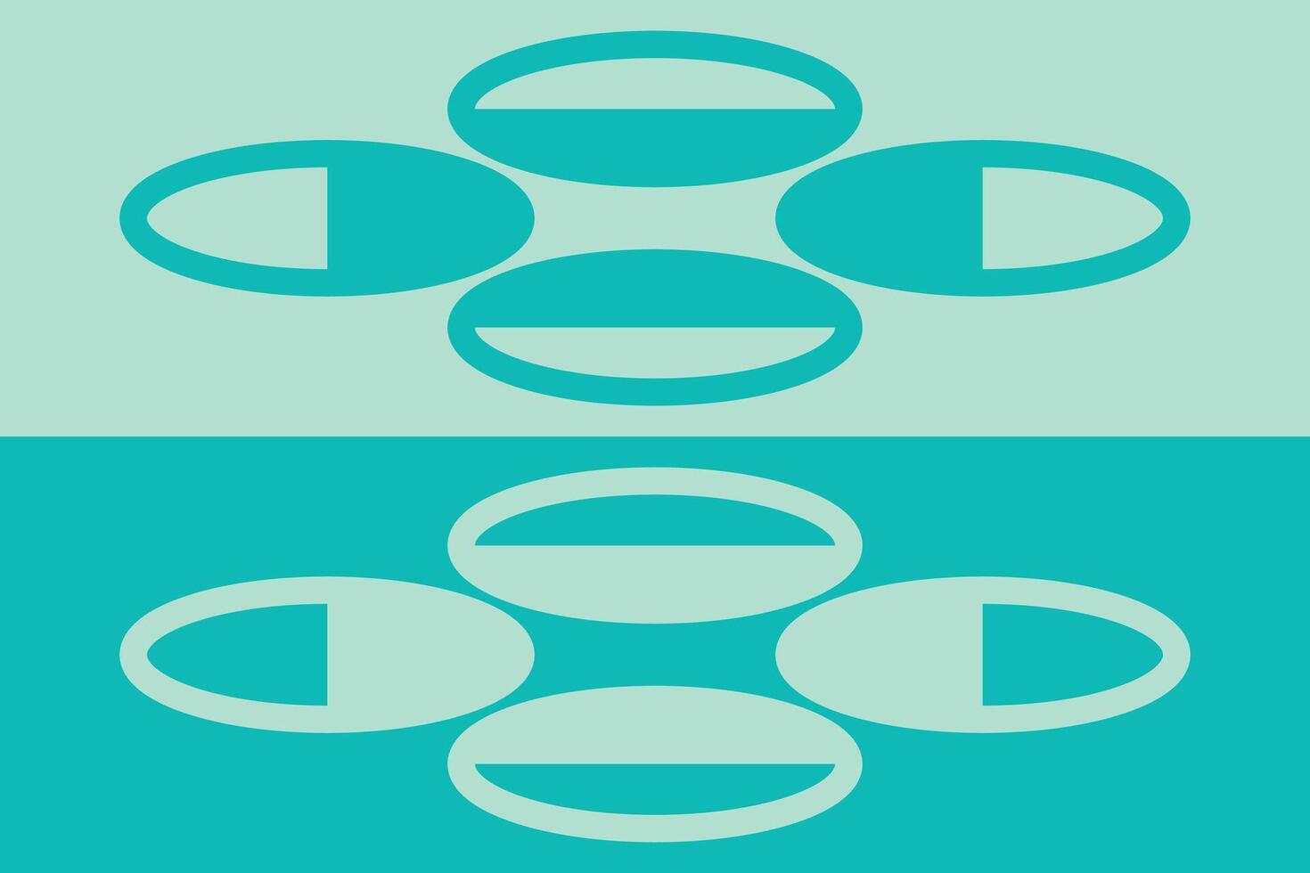 Two different images of circles on a green background vector