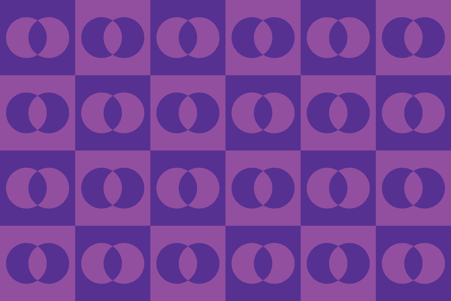 A purple and white checkered background with a large number of circles vector