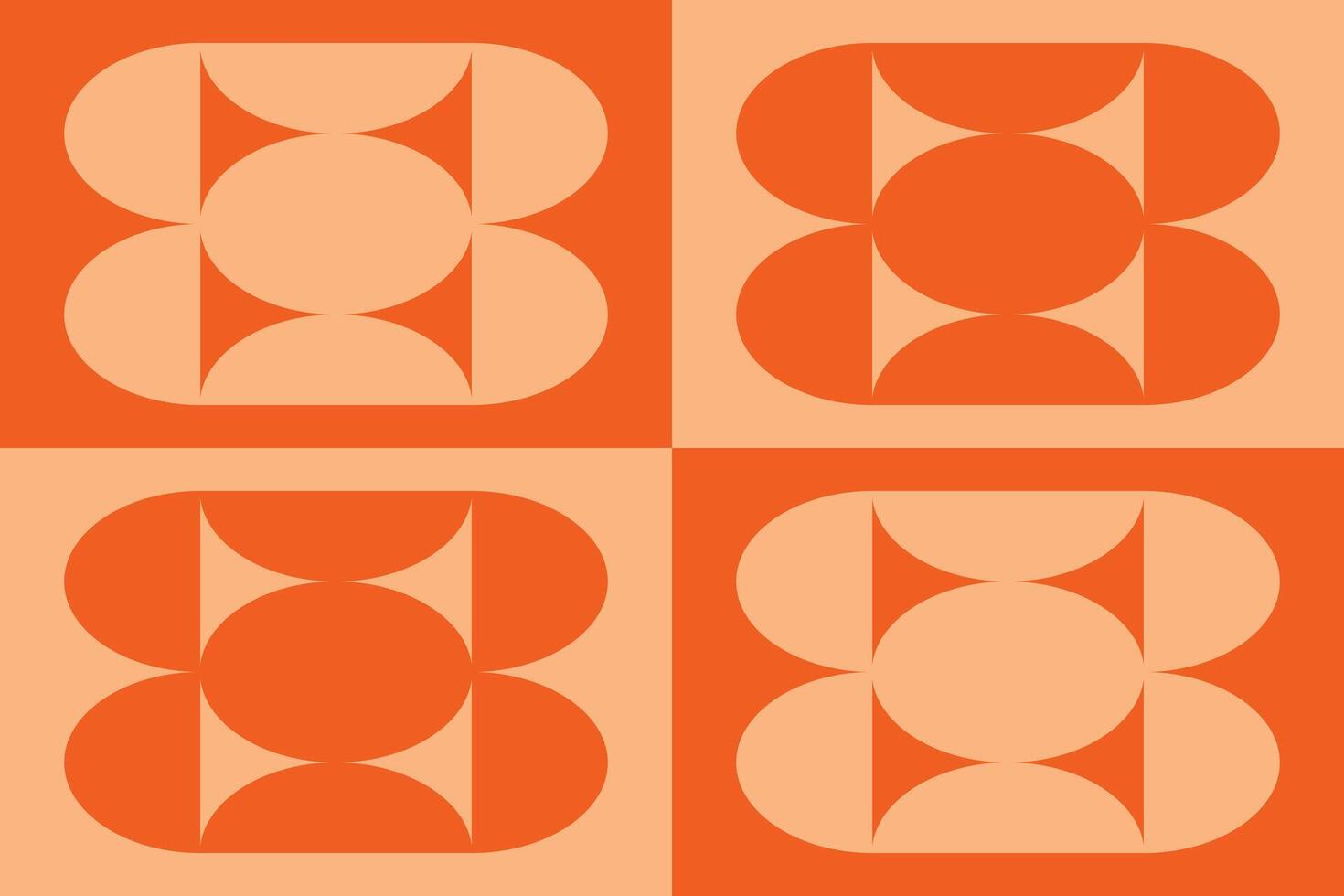 An orange and white pattern with four circles vector