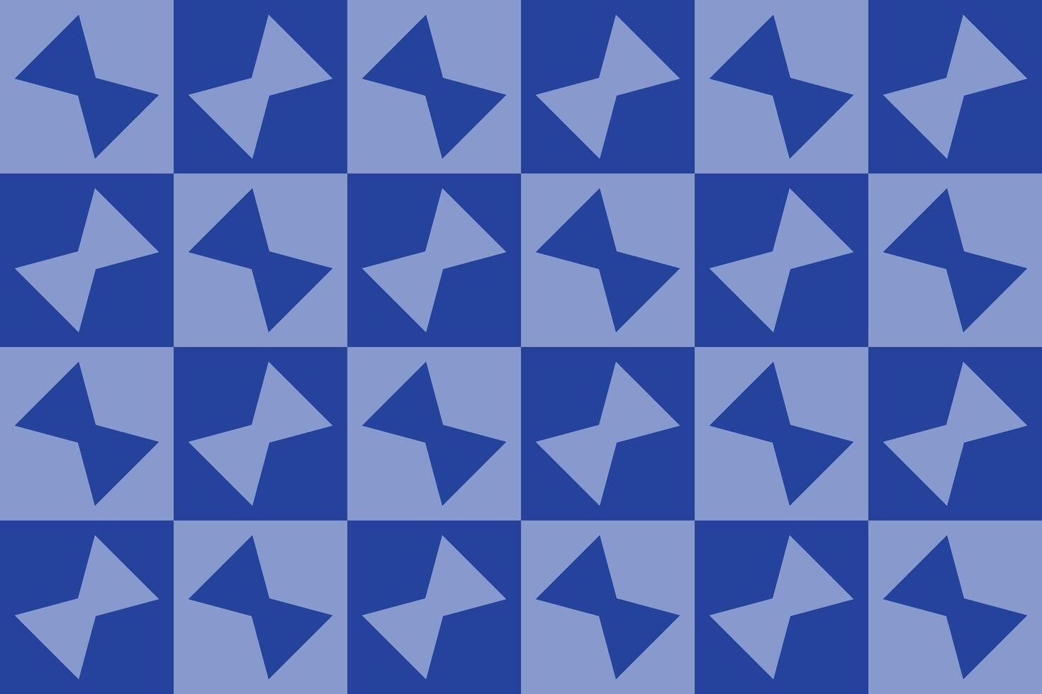 A blue and white checkered pattern with many triangles vector