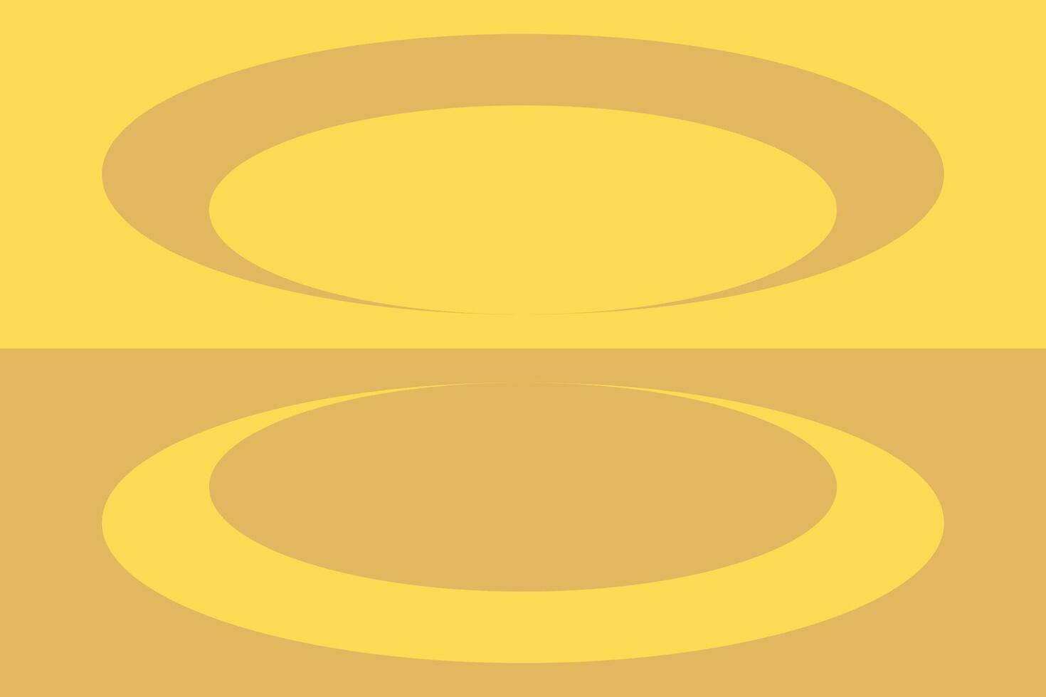 A yellow background with two circles in the middle vector