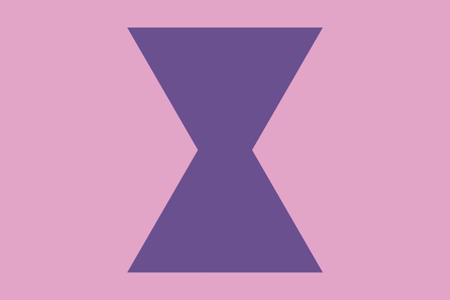 A purple and pink triangle with a small arrow vector