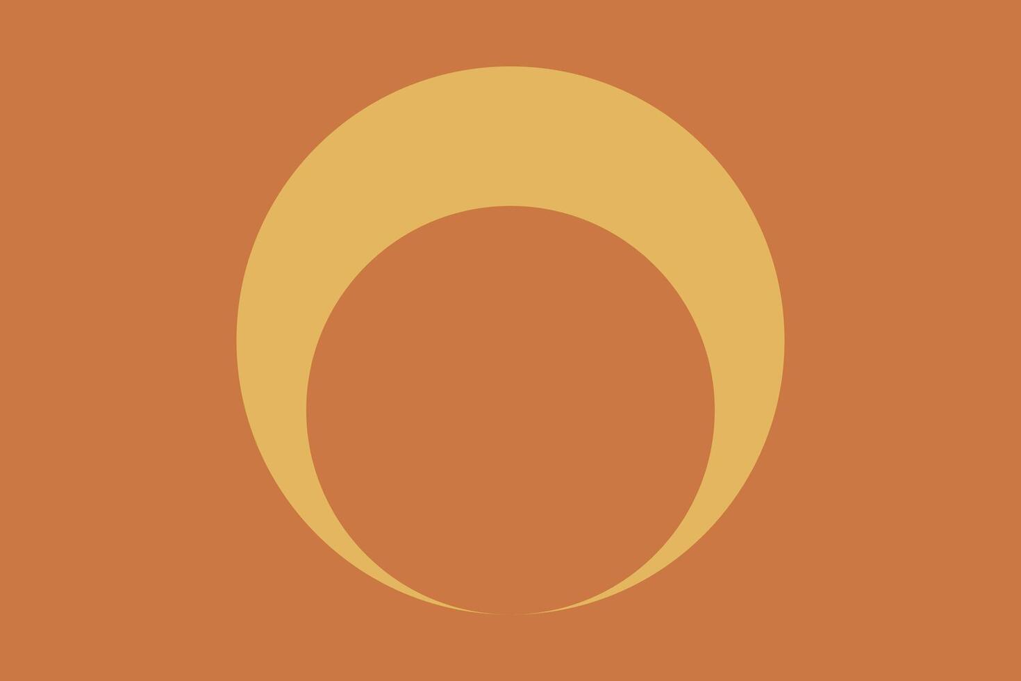 An orange and gold circle with a white oval in the middle vector