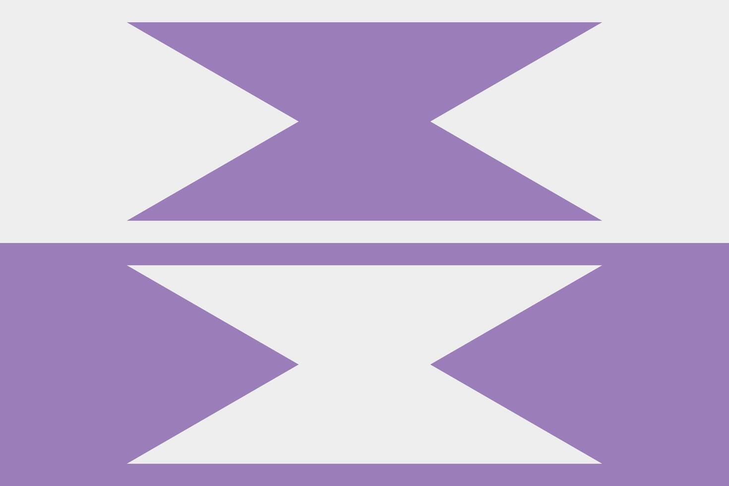A purple and white flag with two arrows vector