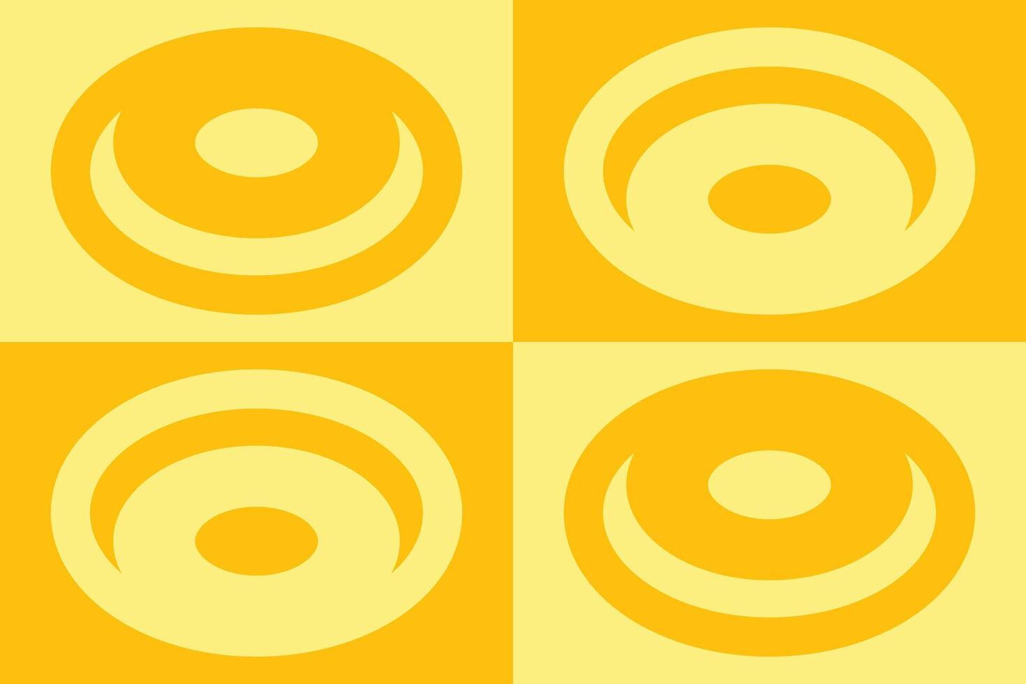 A yellow background with four circles on it vector
