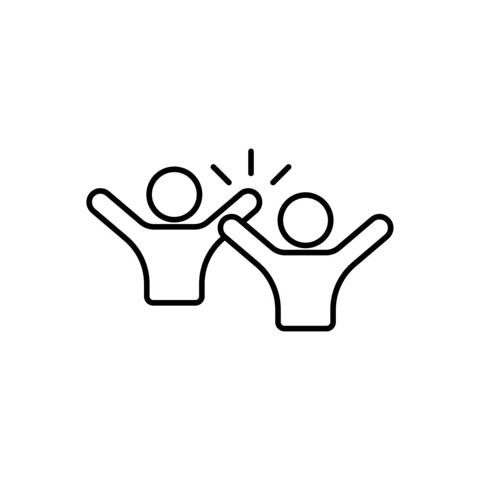 Icon a raise hands, isolated against a clean background. vector