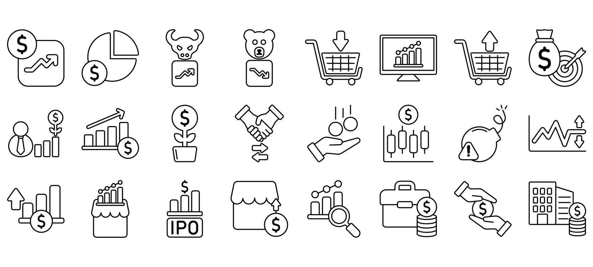 Set of Stock Market vector