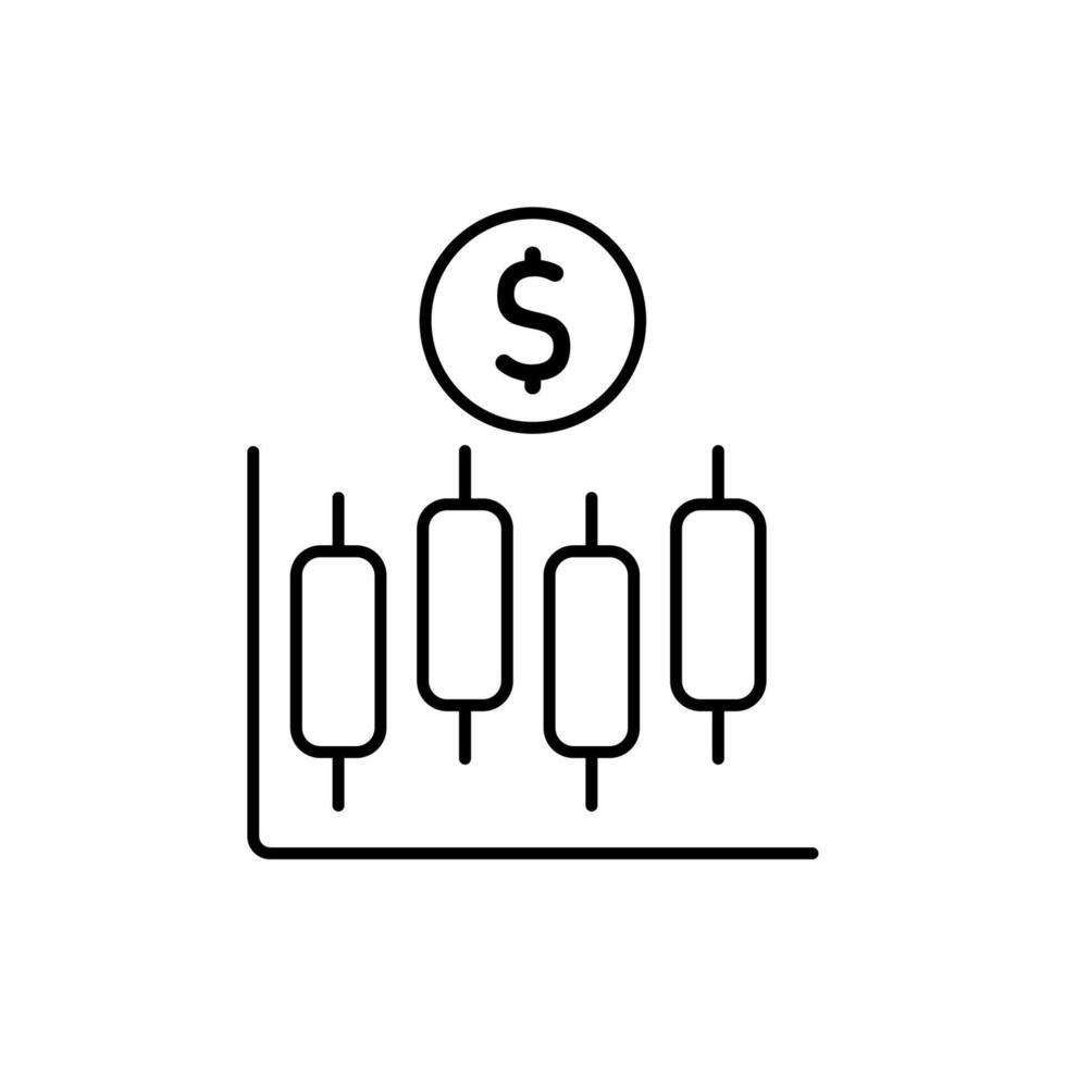 Icon a candlestick chart, vector