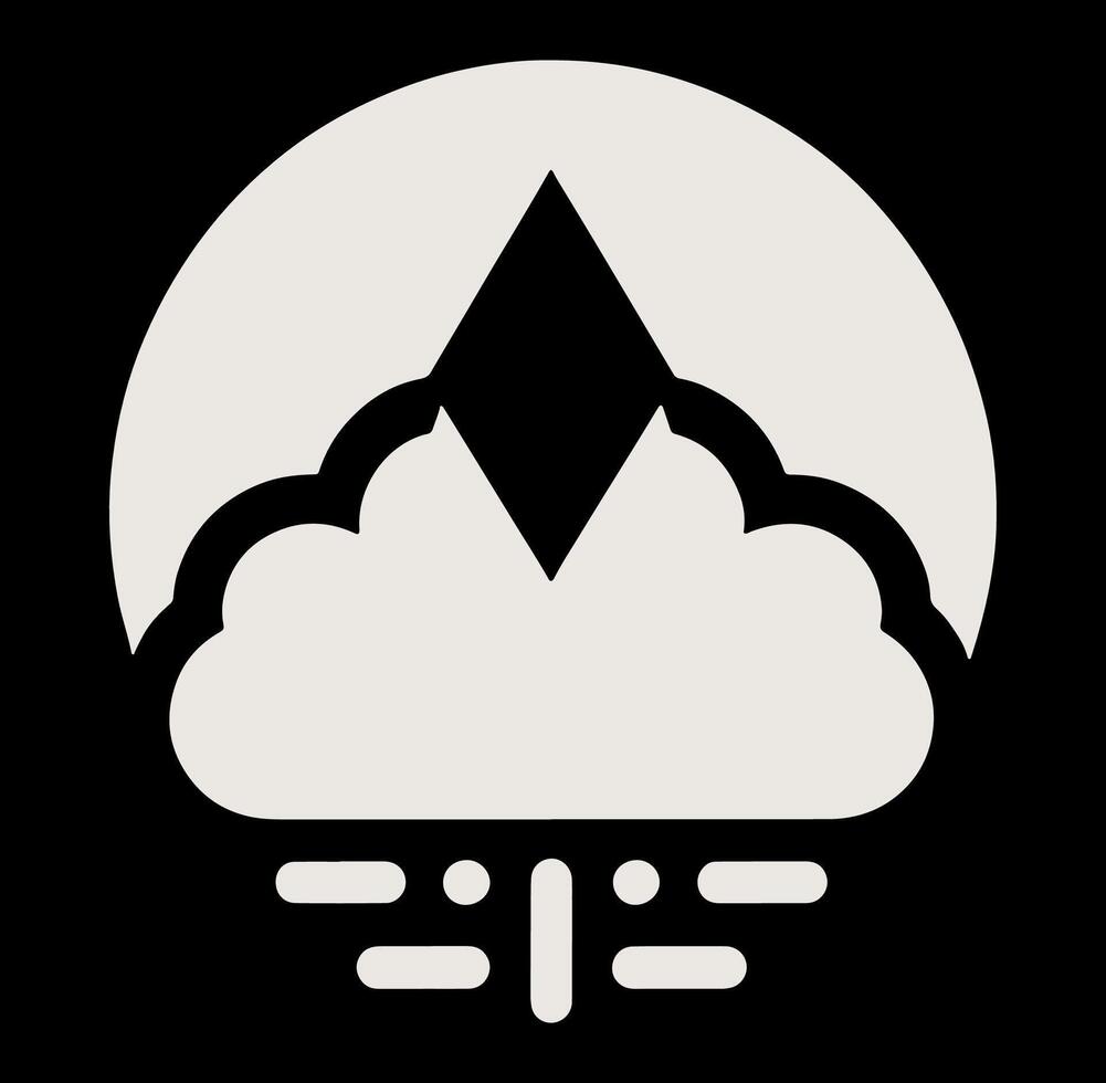 A white cloud with an arrow in it vector