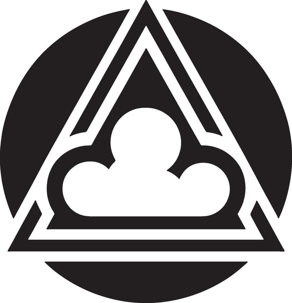 Black and white logo with a cloud in the middle vector