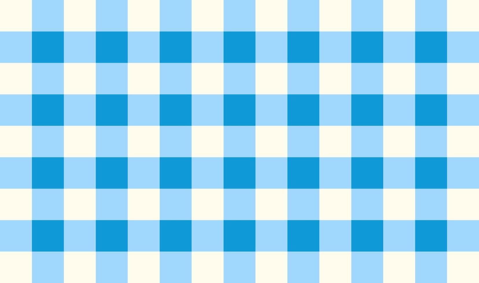 Blue and white gingham checkered pattern inspired by Bavarian tablecloth. Seamless textile background for design and print vector