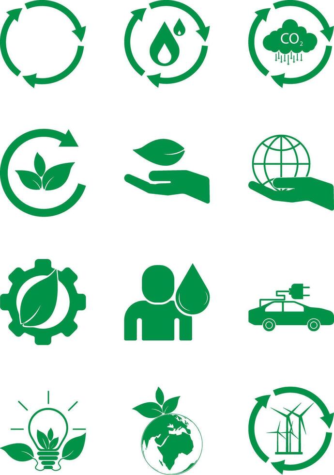 Energy icon, Earth protection concept, Green tree for business growth and environmental sustainability ESG. You can easily change the color. vector