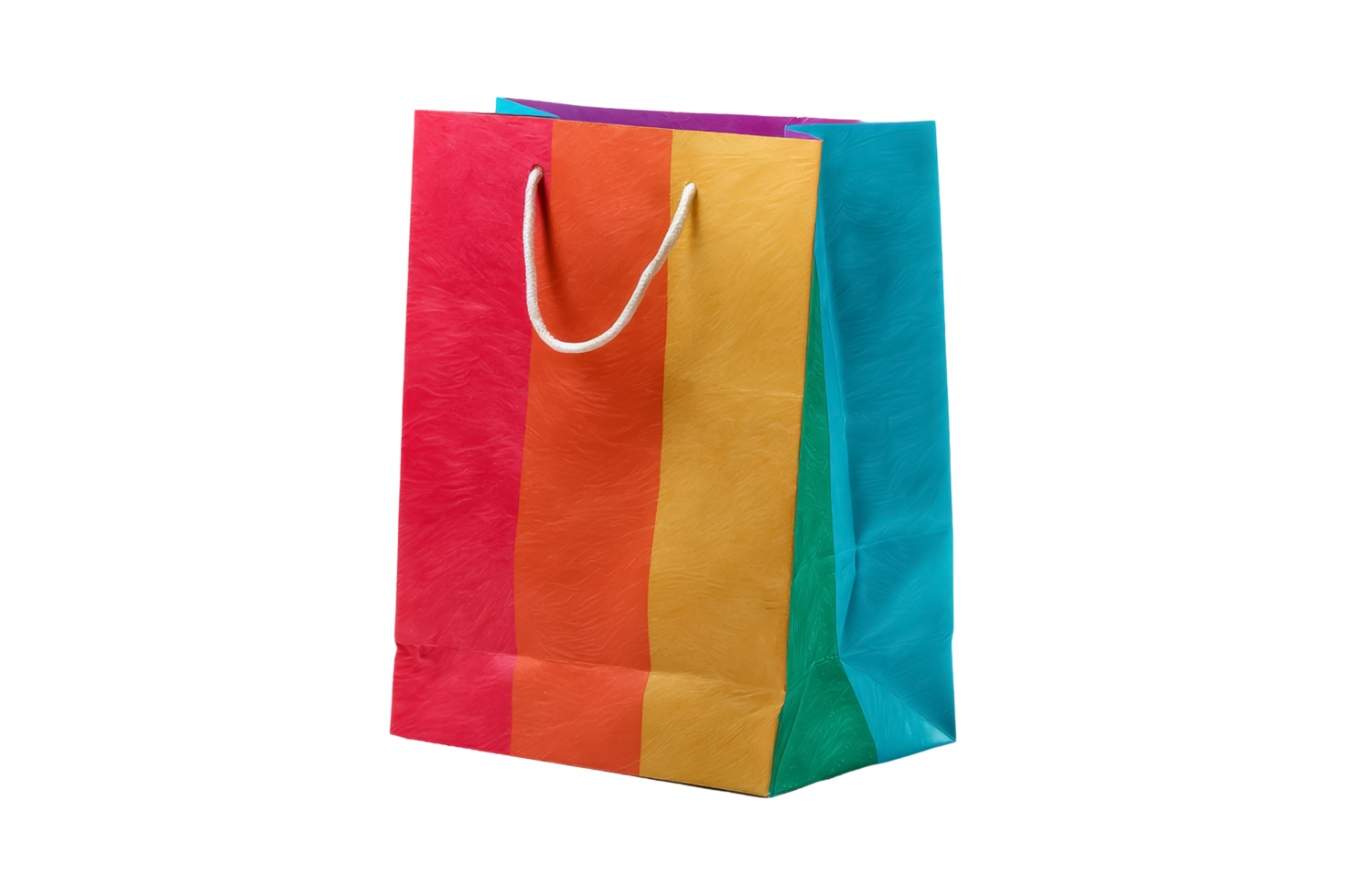 Close-up of colorful retail shopping bag png