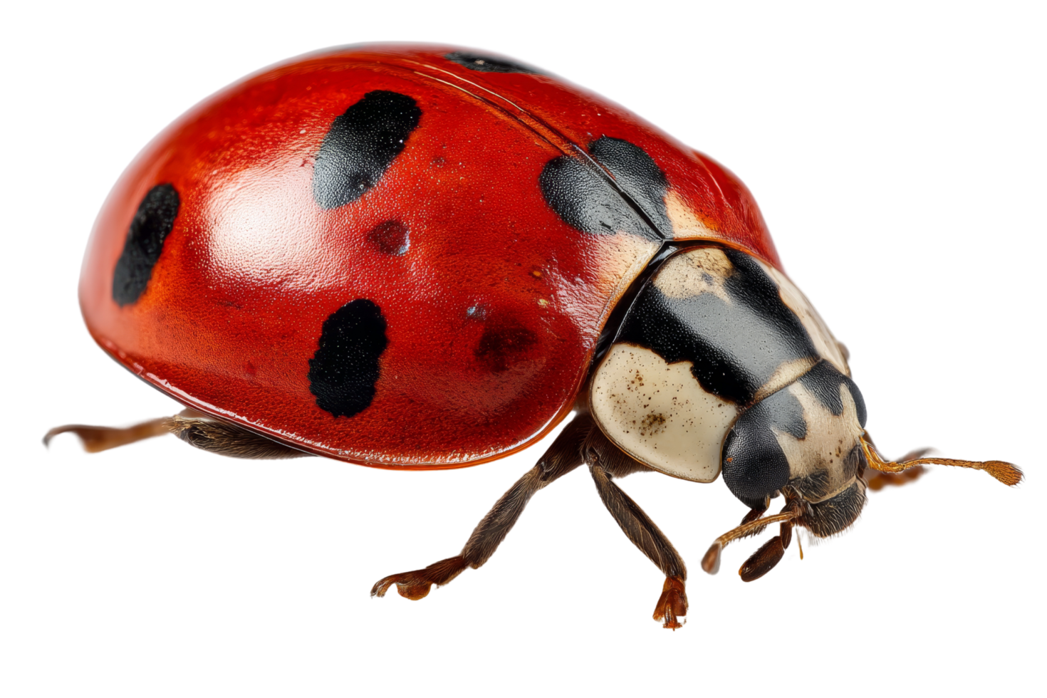 Vibrant ladybug close-up in garden adventure png