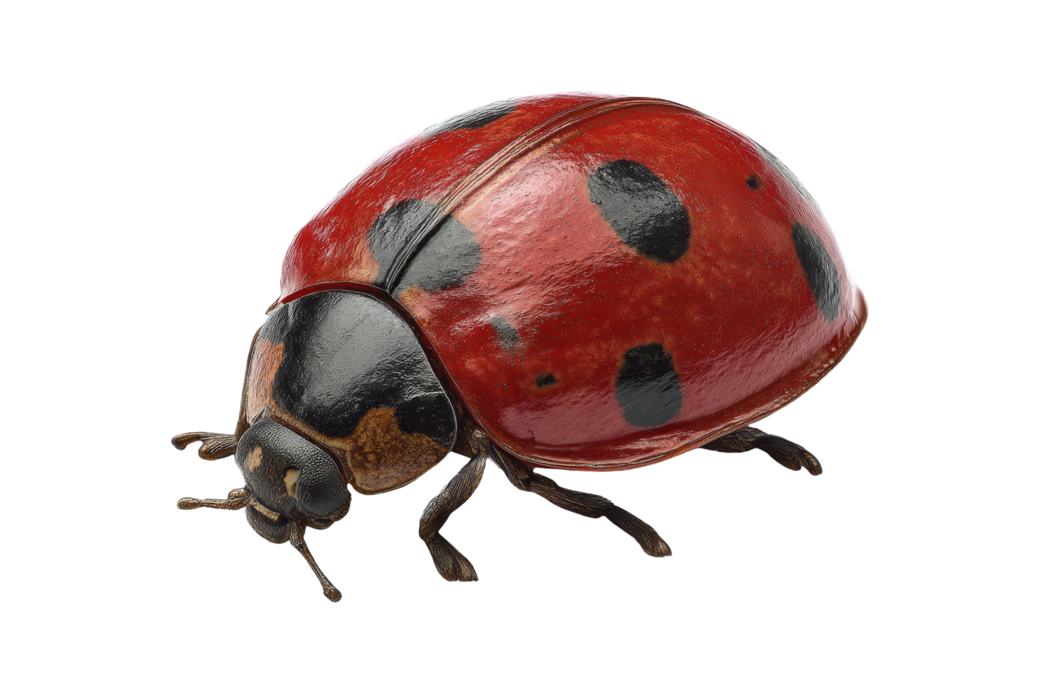 Ladybug exploration in nature macro view png