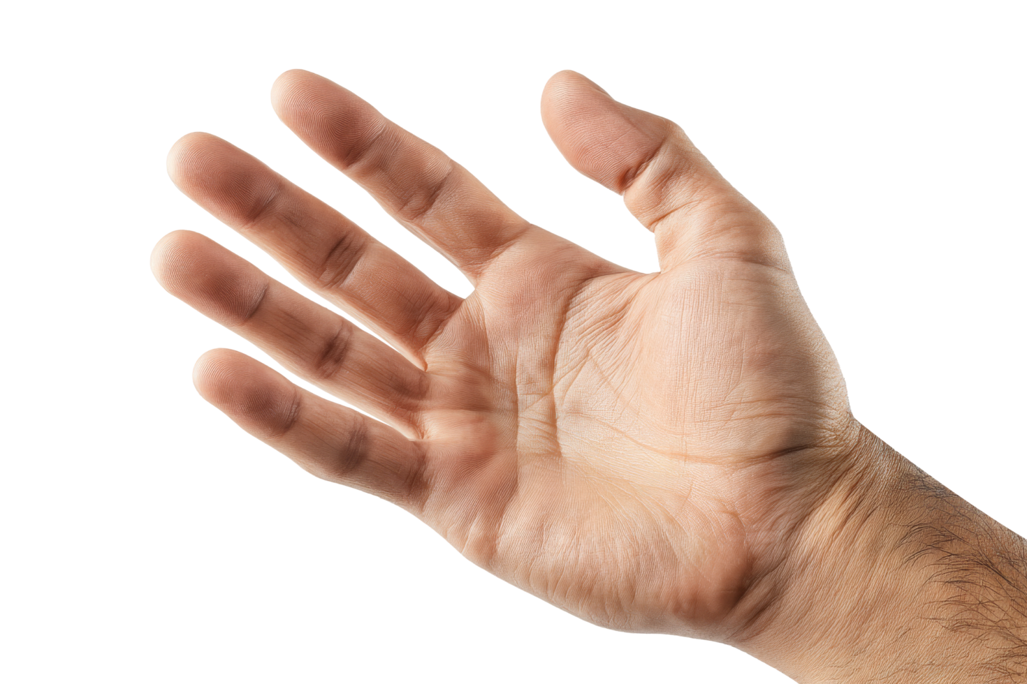 Open hand gesture close-up view png
