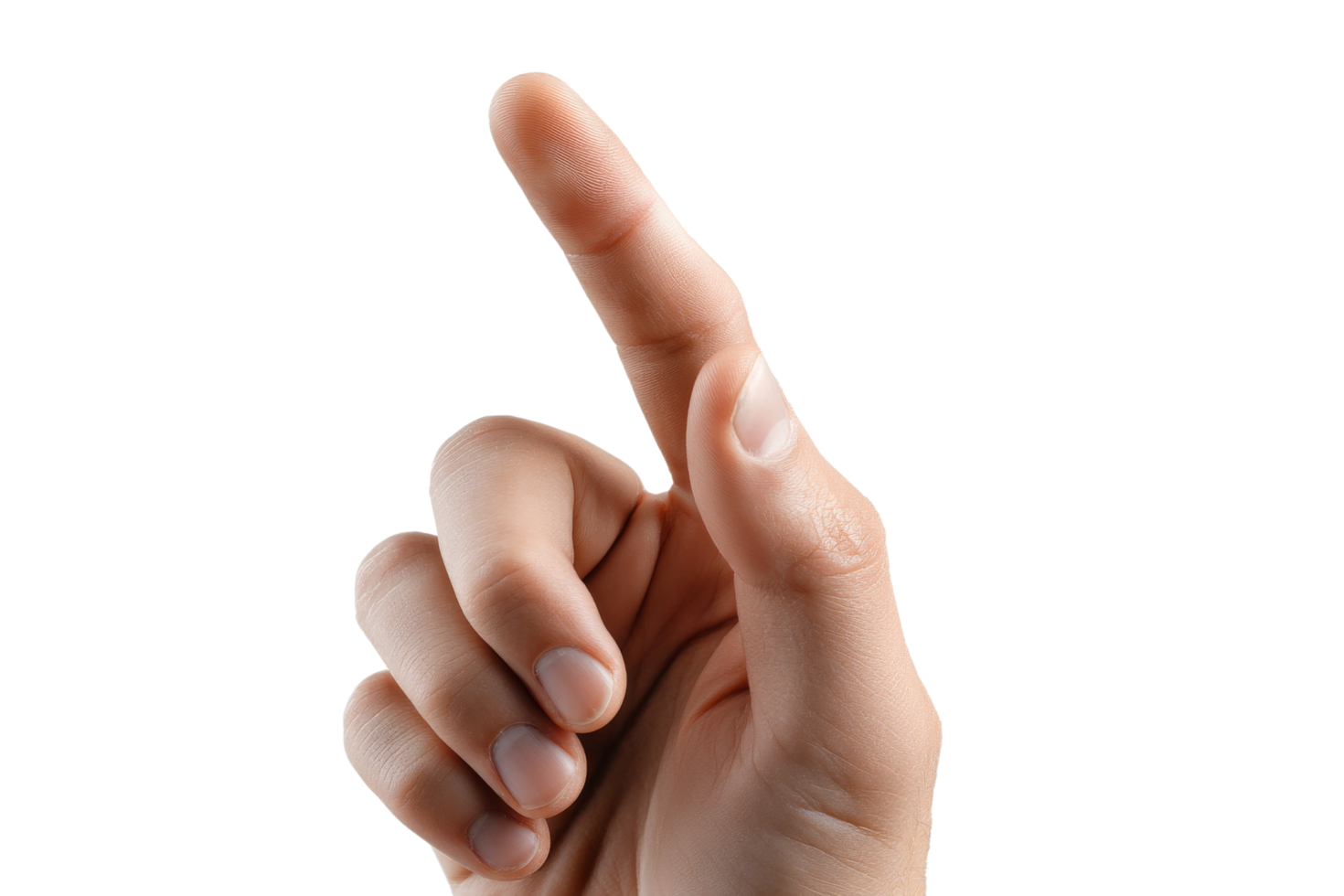 Studio photo of pointing gesture png
