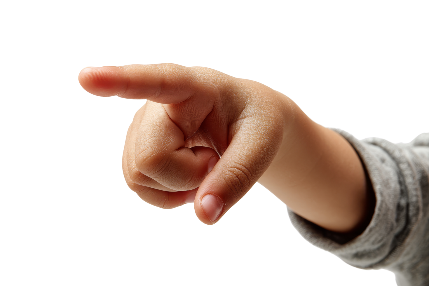 Child pointing hand gesture png