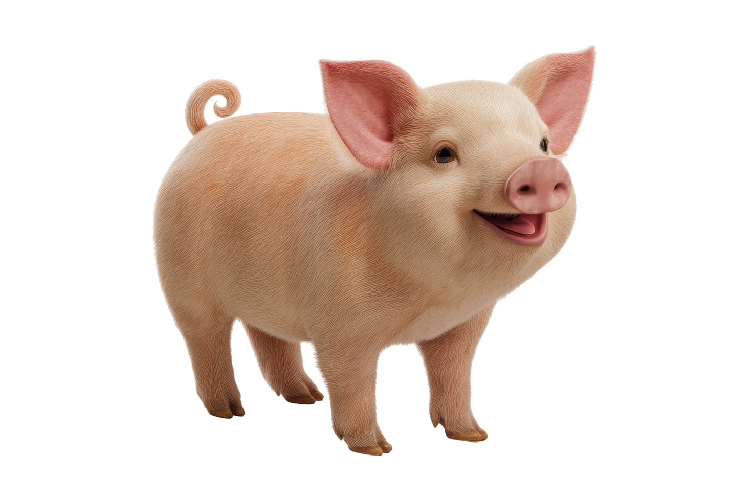 Happy piglet playing in the farm png