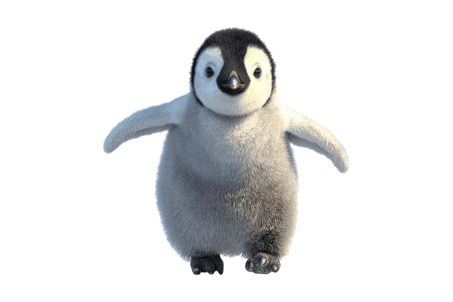 Joyful penguin waddling on ice png