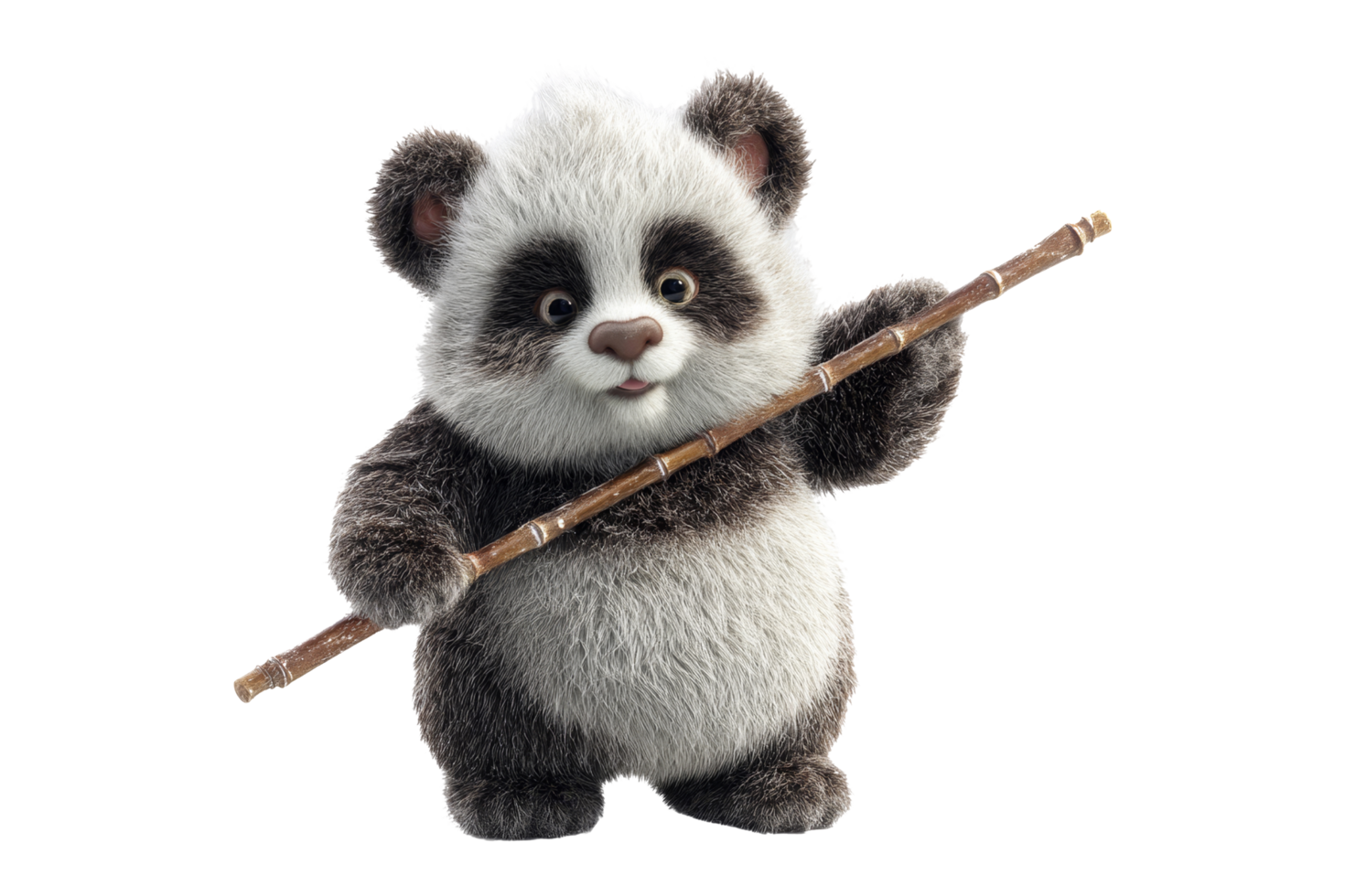Panda playing flute animation png