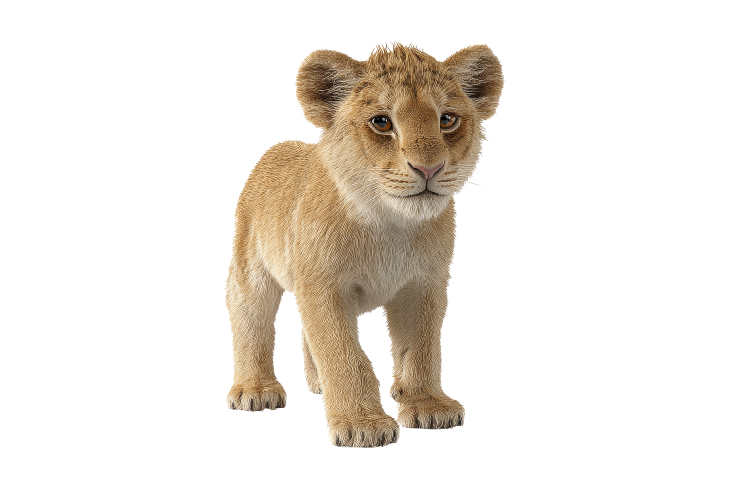 Young lion cub exploring nature png