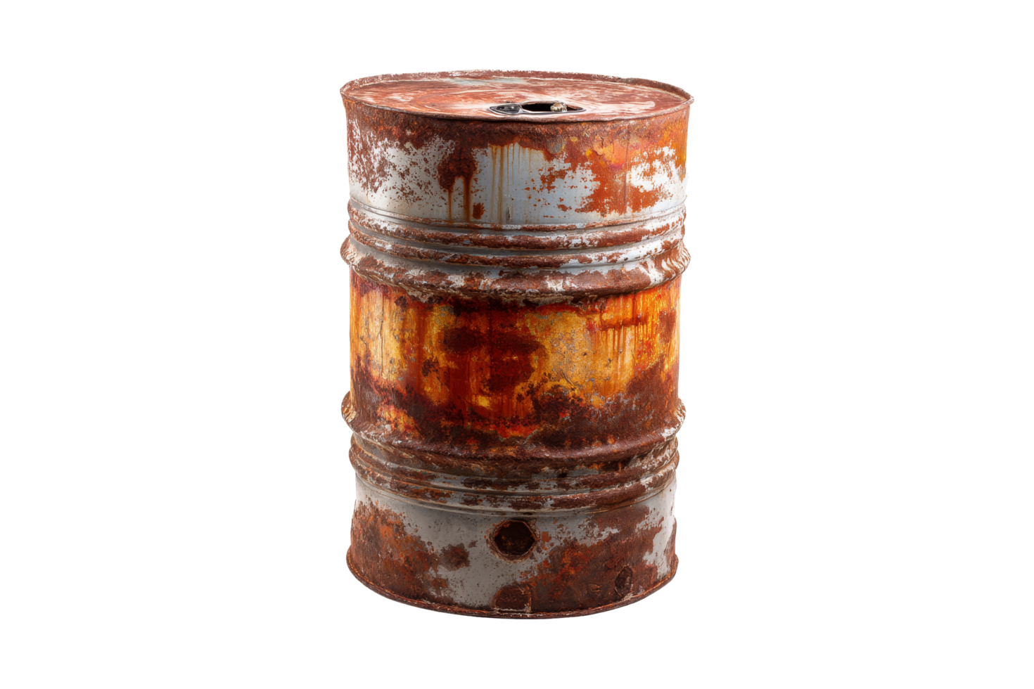 Rusty drum in urban setting png