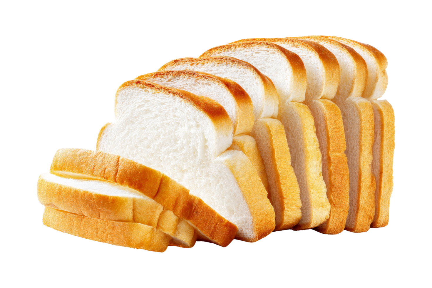 Freshly sliced bread display png
