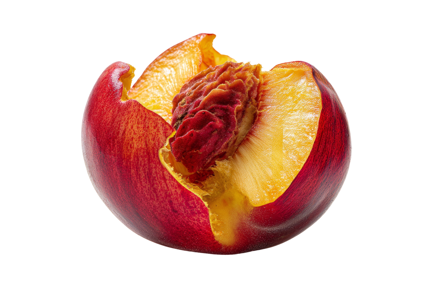 Close-up of fresh nectarine slice png