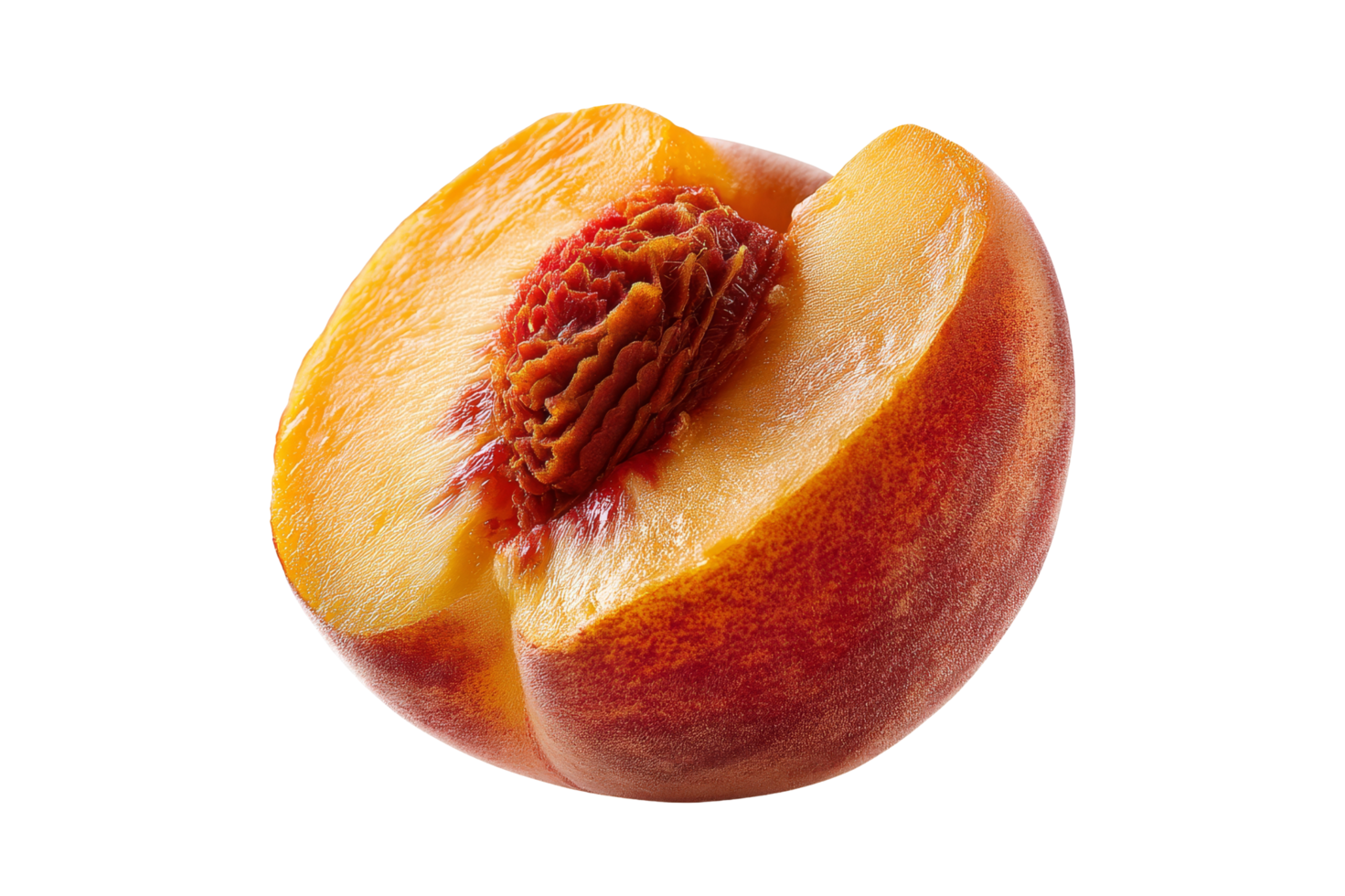 Bright healthy peach slice close-up png