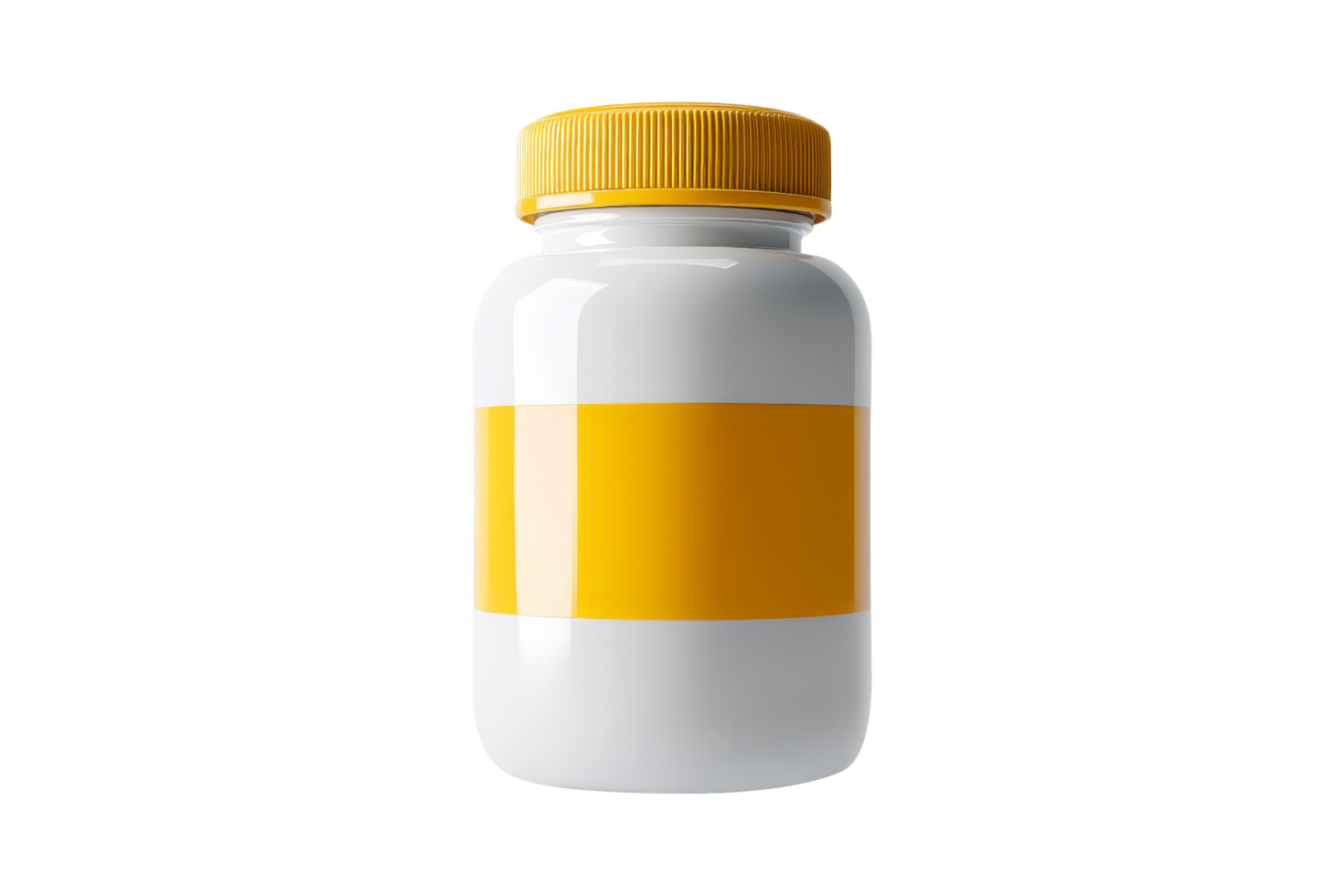 Medicine container with yellow label png