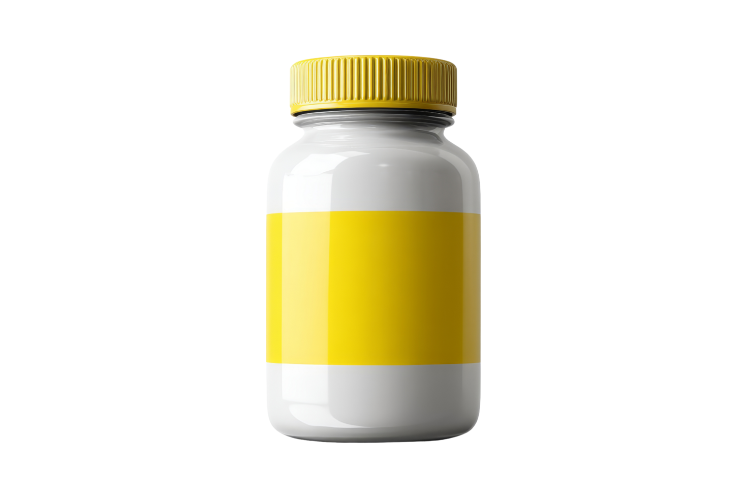 Minimalist yellow lid jar close-up png