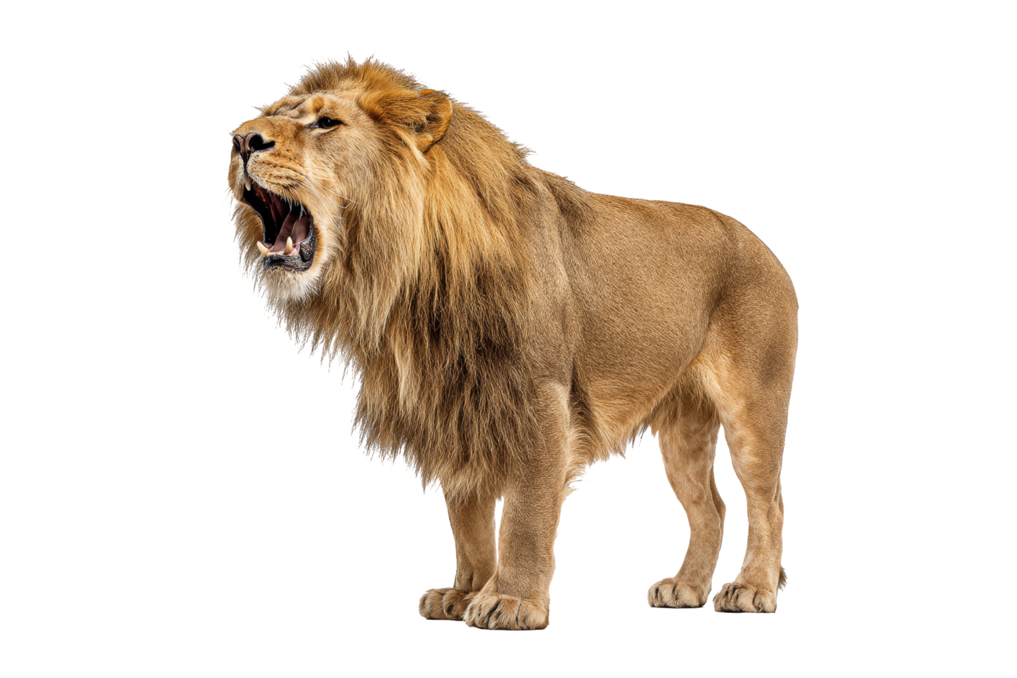 Roaring lion in studio setting png