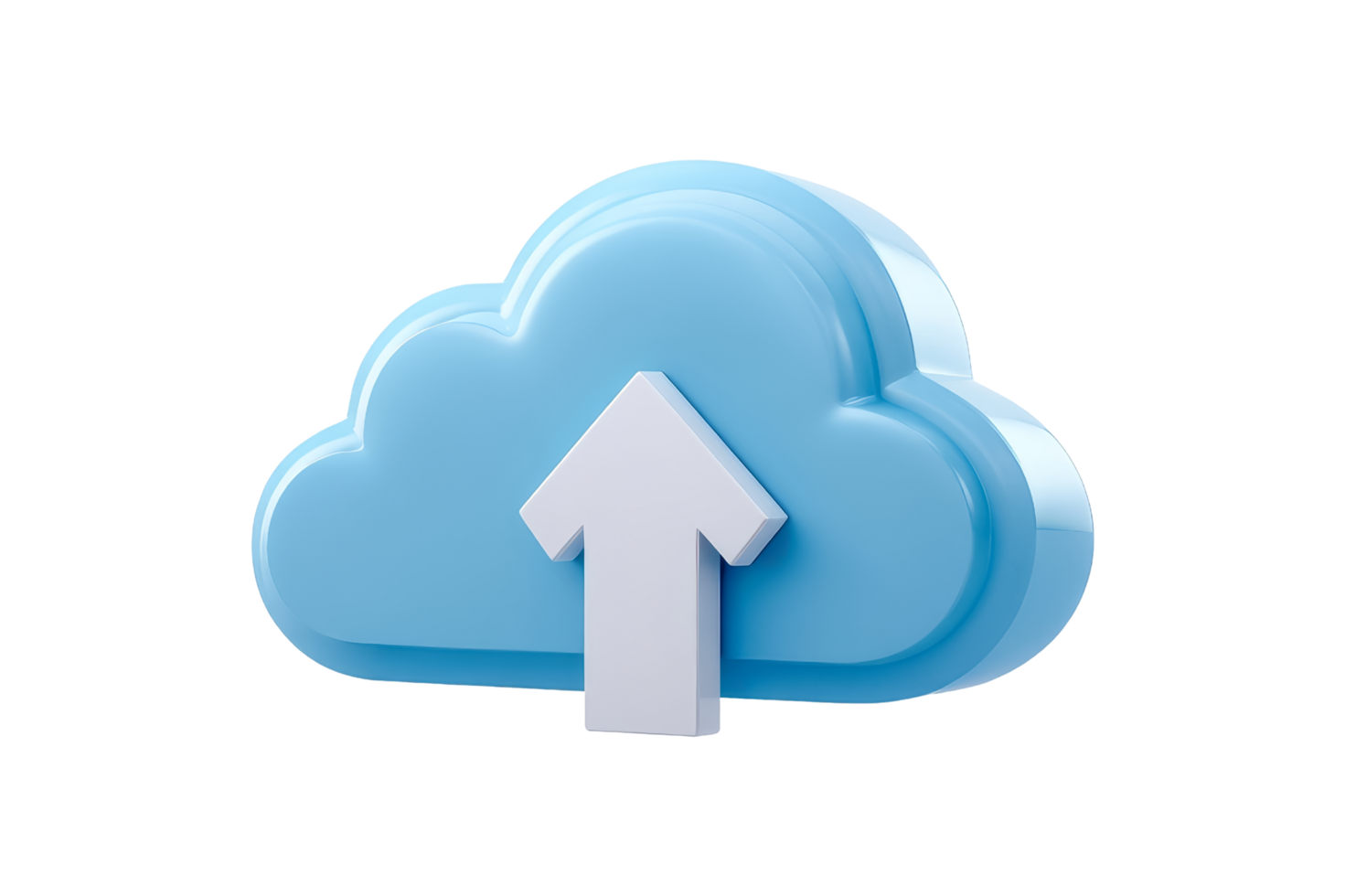 Tech cloud upload icon perspective png