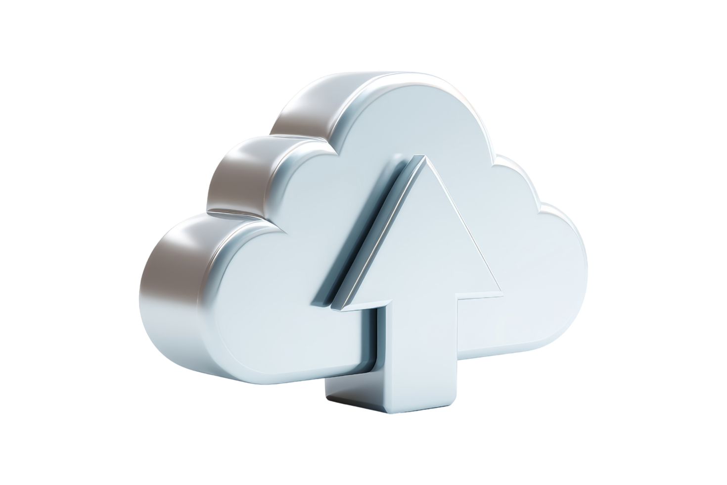 Digital cloud upload icon model png