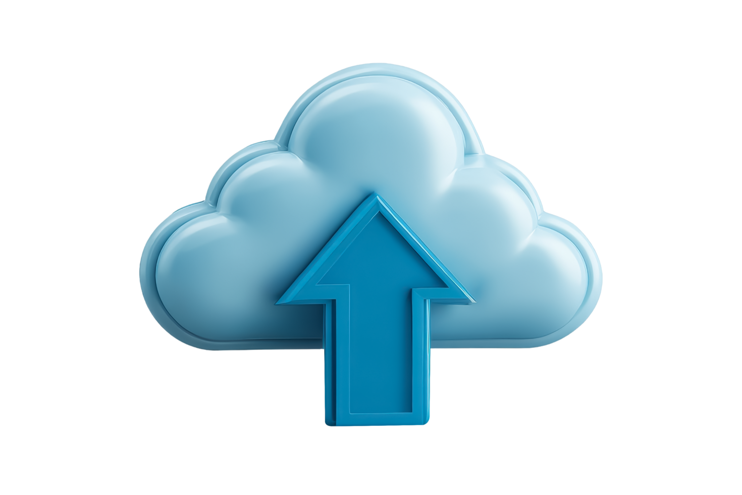 Digital cloud upload icon concept png