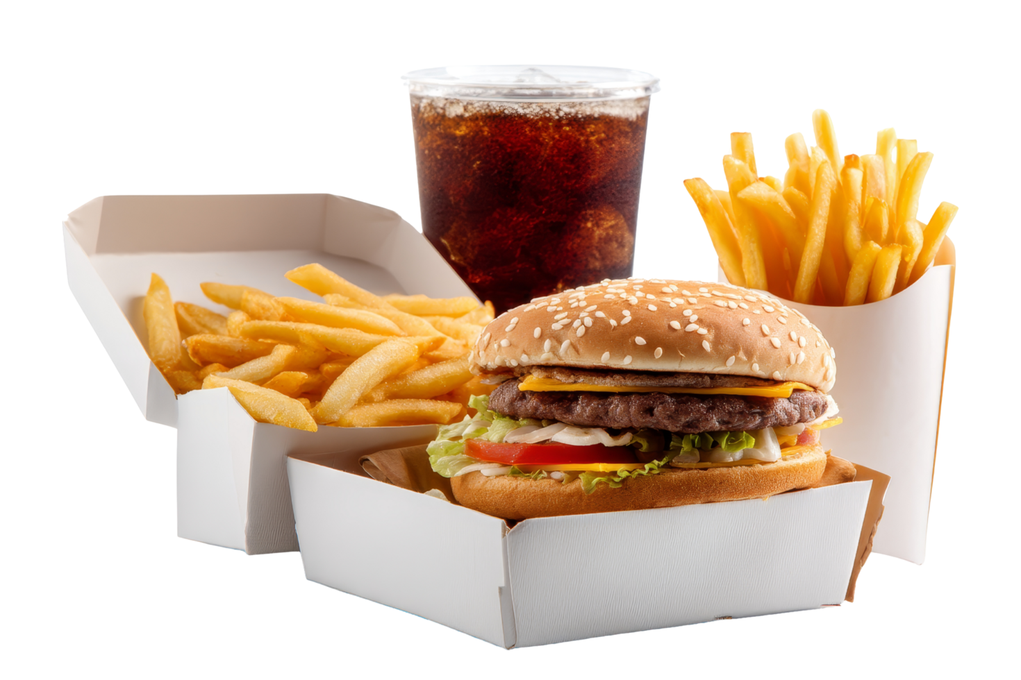 Fast food feast close-up view png