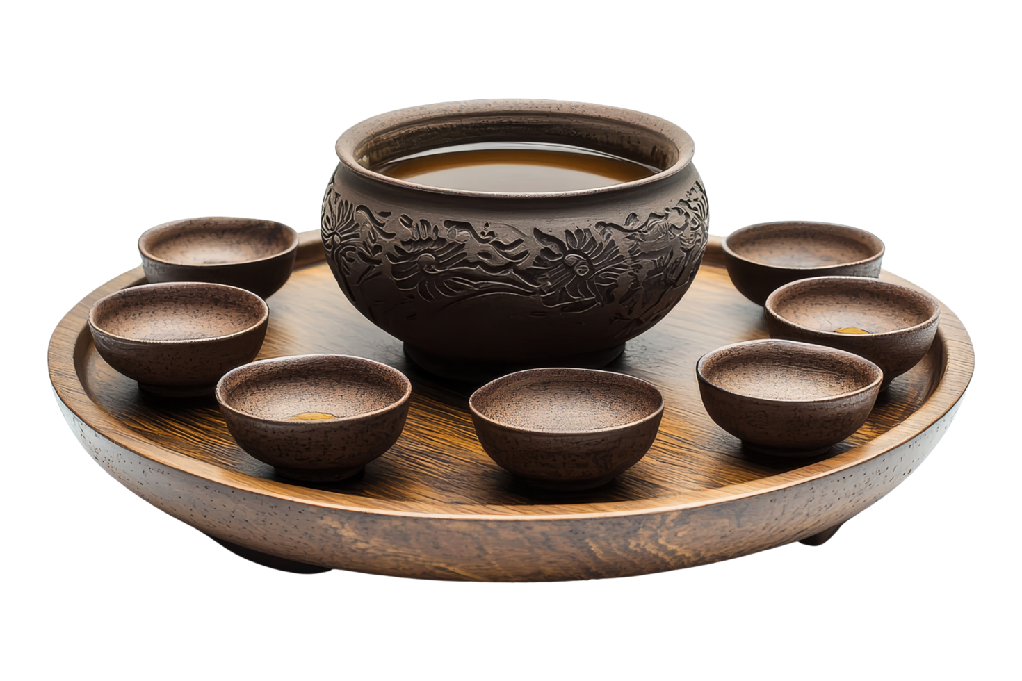 Ceramic tea set ritual offering tranquil setting teaware png