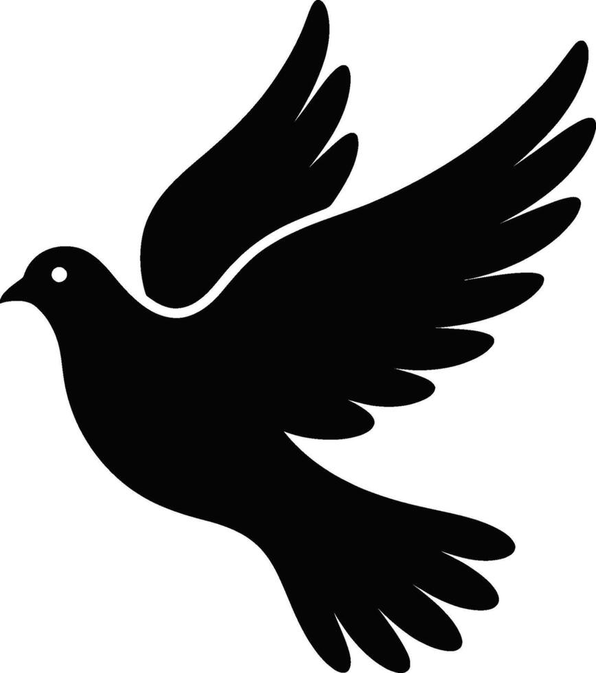 Silhouette of a flying dove for peace and freedom symbolism vector