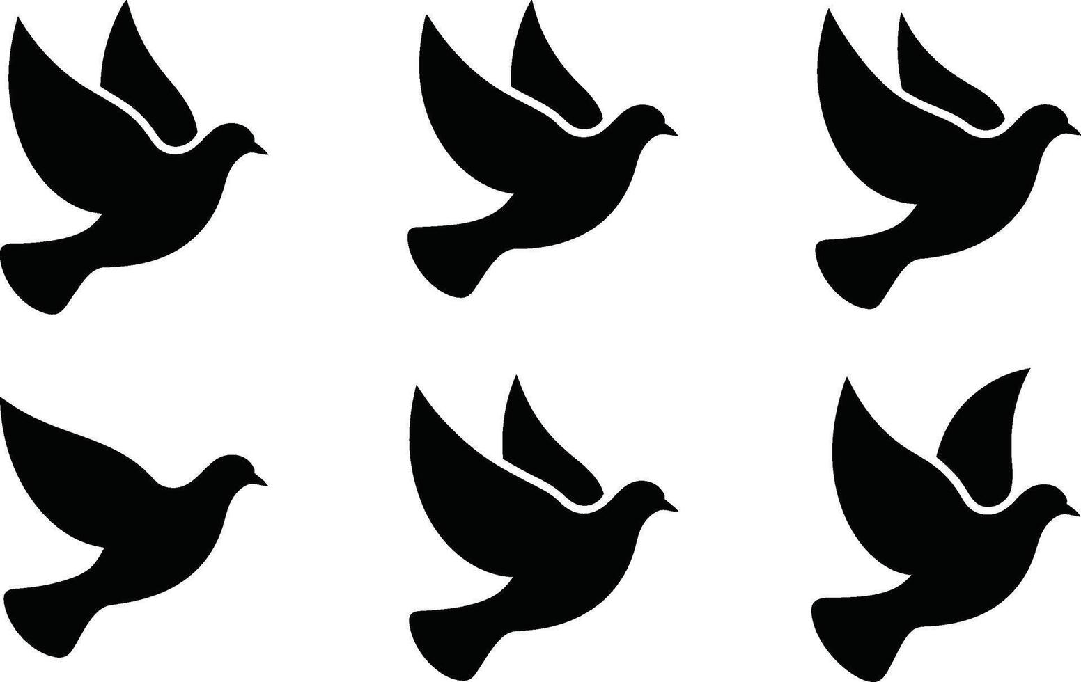 Seamless pattern of flying dove silhouettes peace hope freedom graphic vector