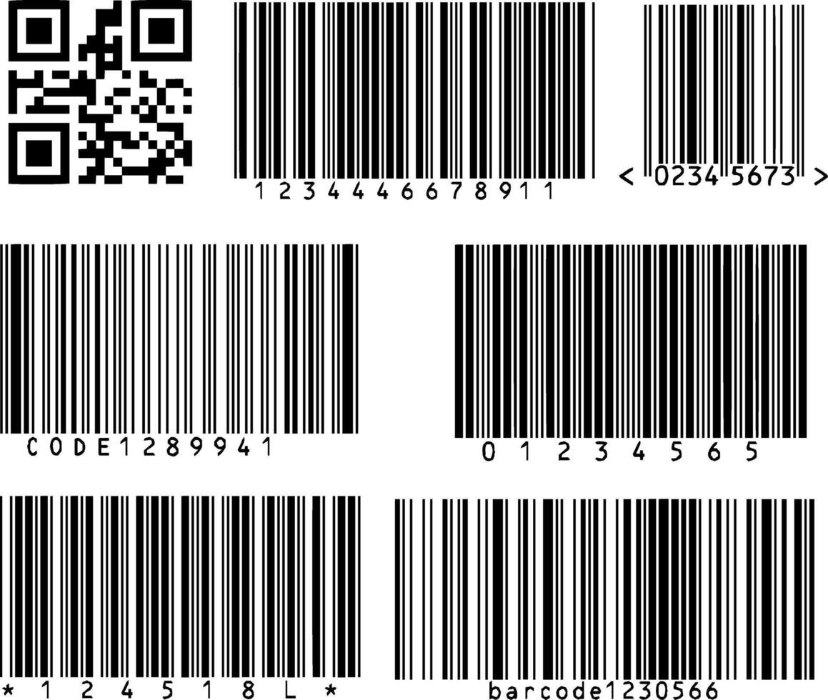 Illustration of barcode scan code QR code collection vector