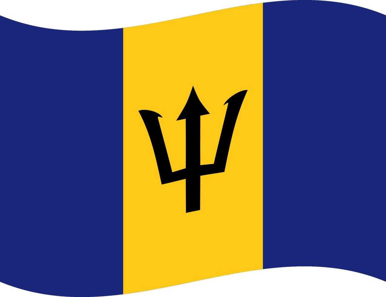 Barbados waving flag illustrator of national icon vector