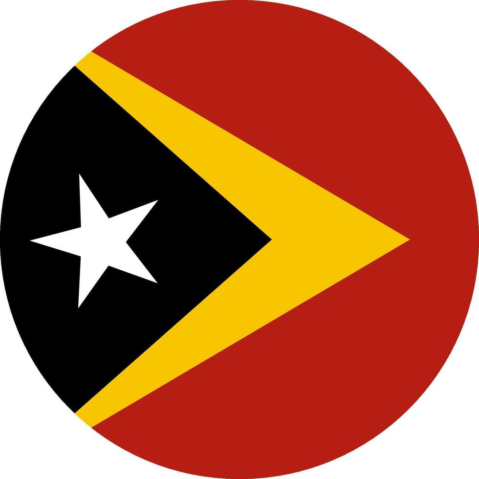 East Timor flag illustrator national of round vector