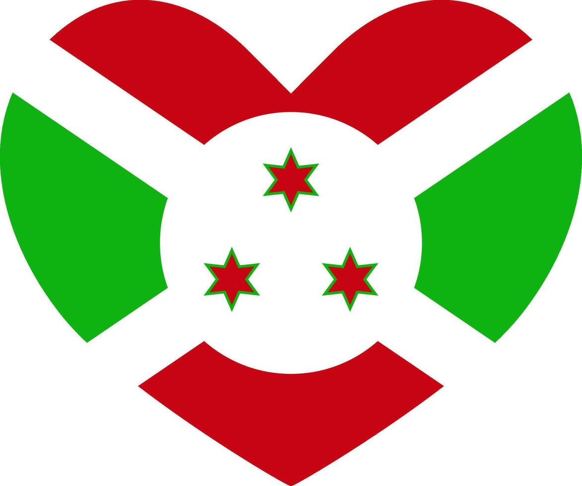 Burundi heart shaped icon flag illustrator national vector
