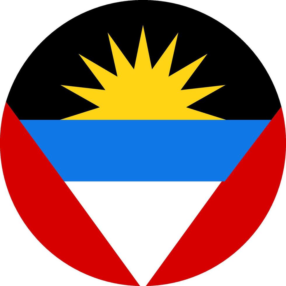 Antigua and Barbuda flag illustrator national of round vector