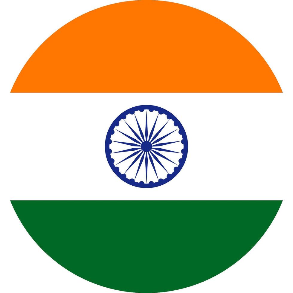 India flag illustrator national of round vector