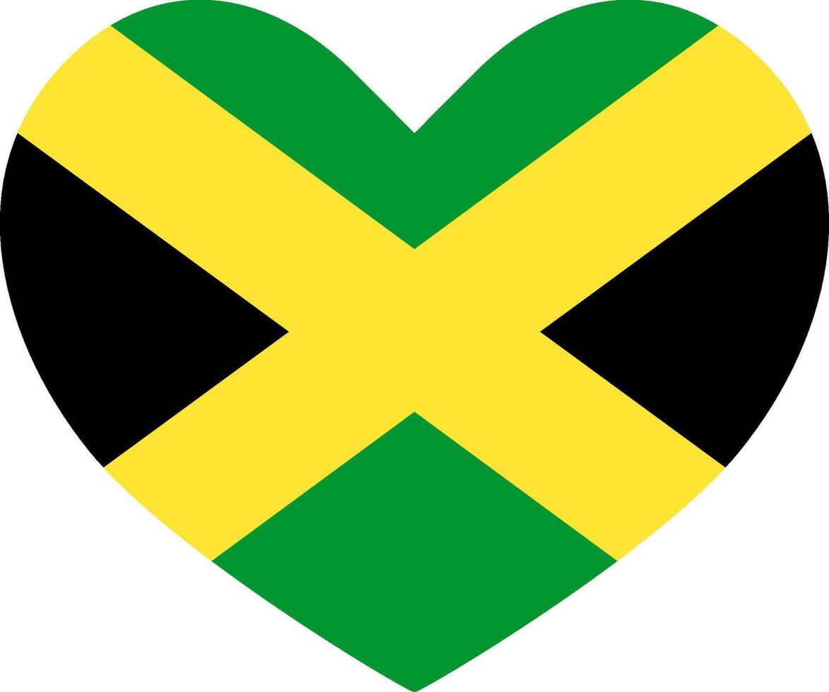 Jamaica heart shaped icon flag illustrator national vector