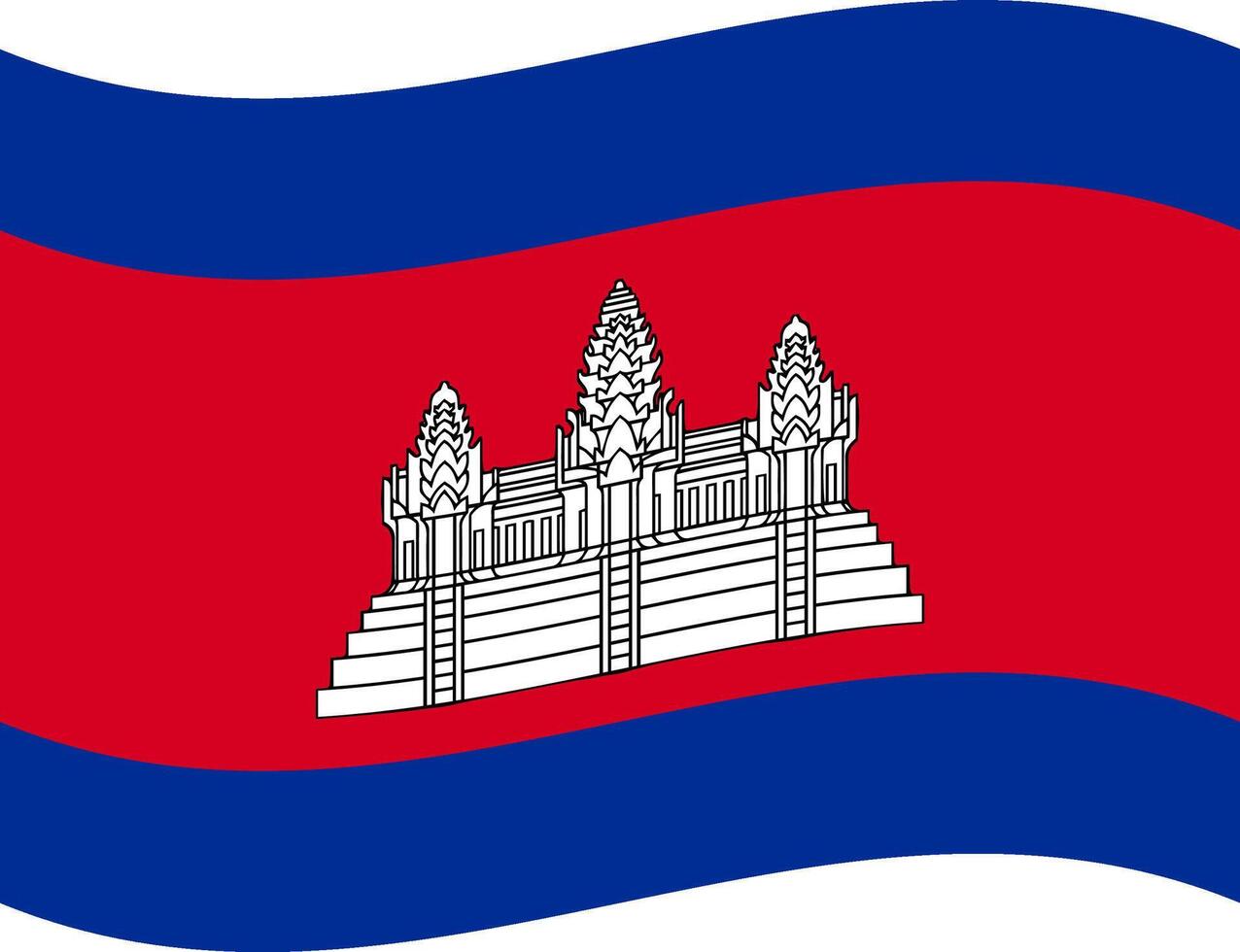 Cambodia waving flag illustrator of national icon vector